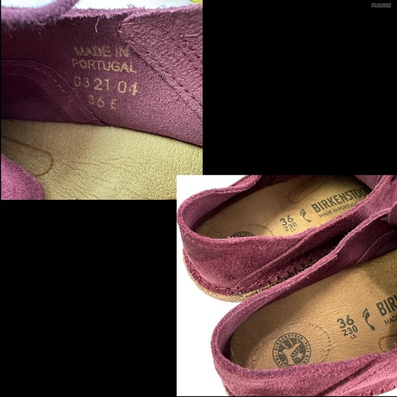 NWOB Birkenstock Gary Maroon Suede Leather Lace-Up Derby Shoes Women's Size 5 - Picture 15 of 16